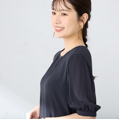 メタルホック付き楊柳ブラウス