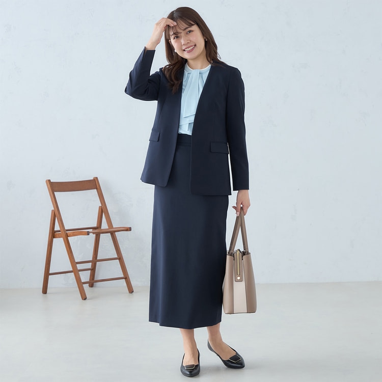 WEB限定カラーあり】7分袖 2wayラッフルタイブラウス【AOKI公式