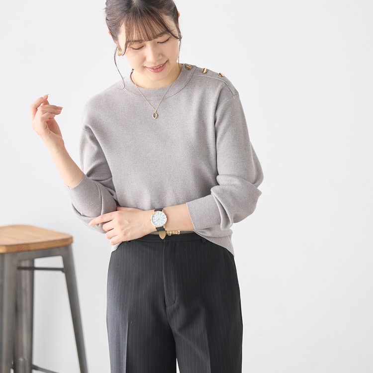 ≪MERY11月掲載≫ メタルボタンラメニット【AOKI公式通販】 ≪MERY11月掲載≫ メタルボタンラメニット【AOKI公式通販】