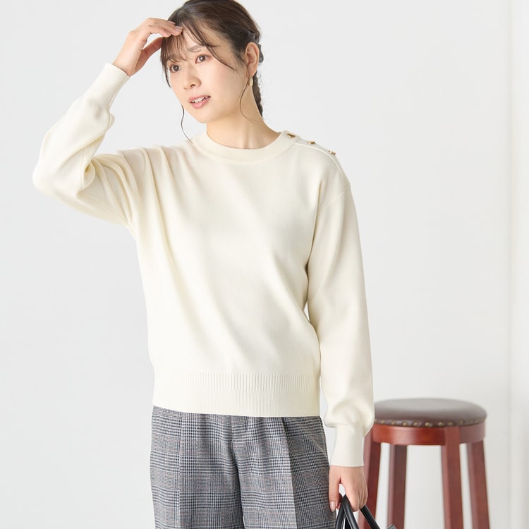 ≪MERY11月掲載≫ メタルボタンラメニット【AOKI公式通販】 ≪MERY11月掲載≫ メタルボタンラメニット【AOKI公式通販】