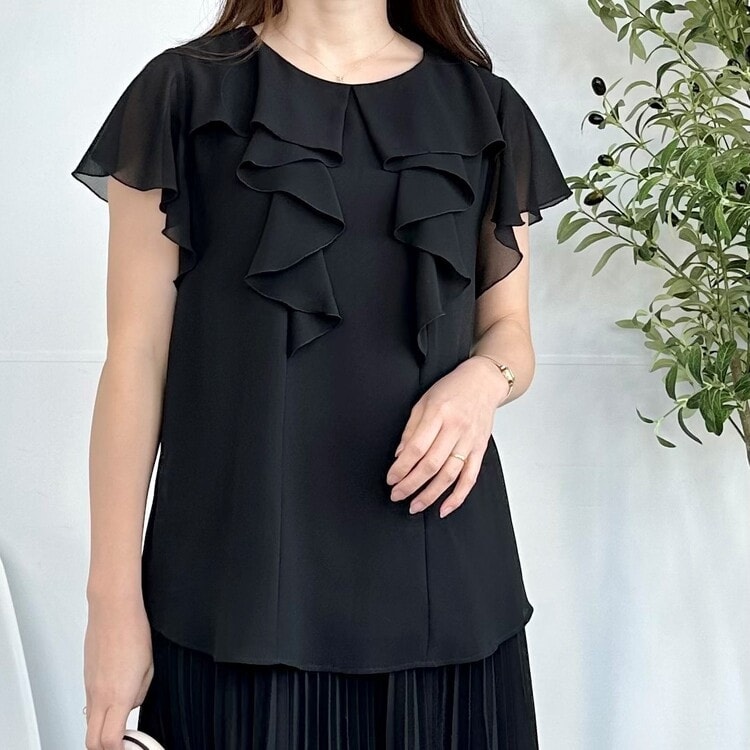 WEB限定商品】MERYコラボ 半袖 フリルデザインブラウス【AOKI