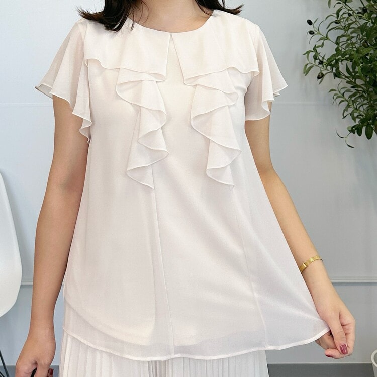 WEB限定商品】MERYコラボ 半袖 フリルデザインブラウス【AOKI