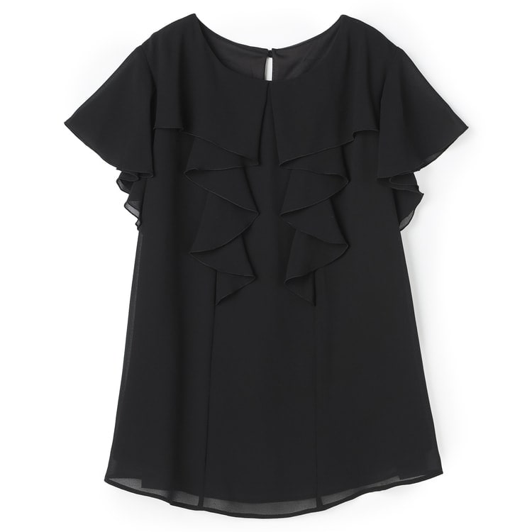 theory フリルデザインブラウス　黒 theory フリルデザインブラウス 黒 楽天市場】フリルデザイン