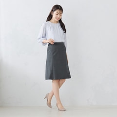 ≪Oggi4月号掲載≫ 九分袖 異素材コンビプリーツ袖ブラウス