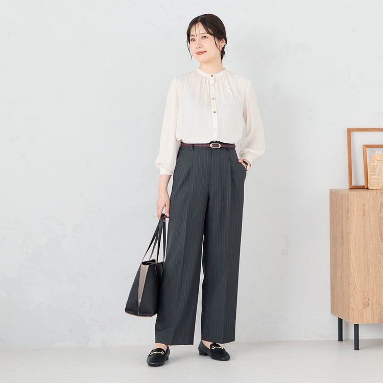 割繊バンドカラーブラウス【AOKI公式通販】