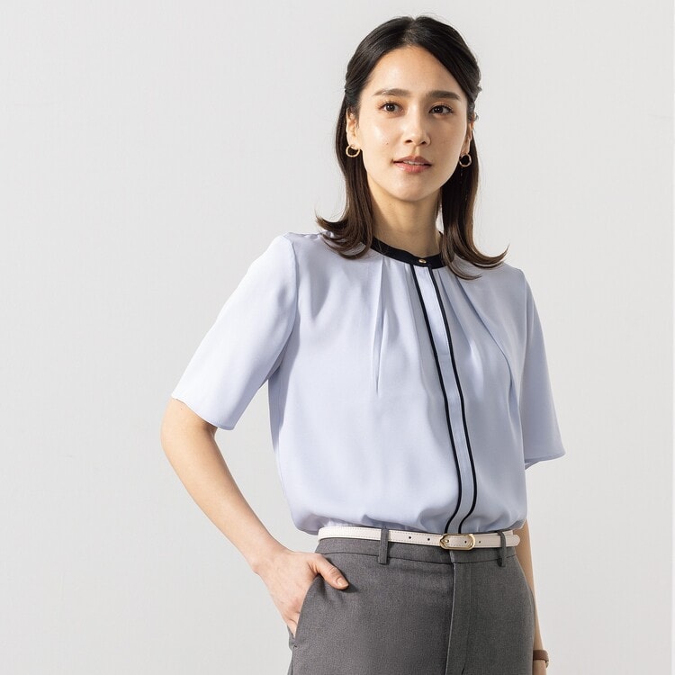 配色バンドカラーブラウス【AOKI公式通販】