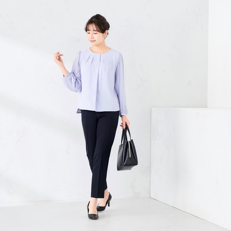 ログインで10％OFF】異素材コンビプリーツ袖ブラウス【AOKI公式通販】