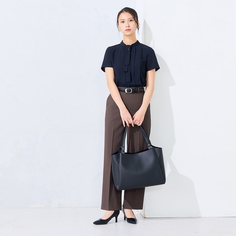 ≪Oggi.jp5月号掲載≫ ミネラルテックス ボウタイブラウス 半袖【AOKI