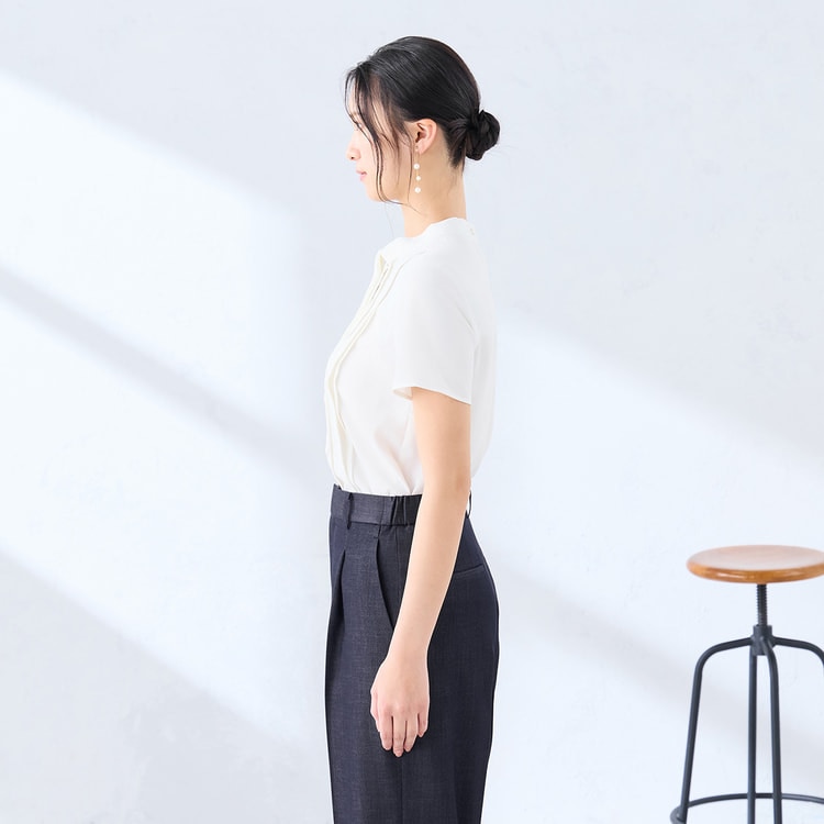 ≪Oggi.jp5月号掲載≫ ミネラルテックス ボウタイブラウス 半袖【AOKI