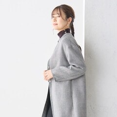 配色タートルネックニット