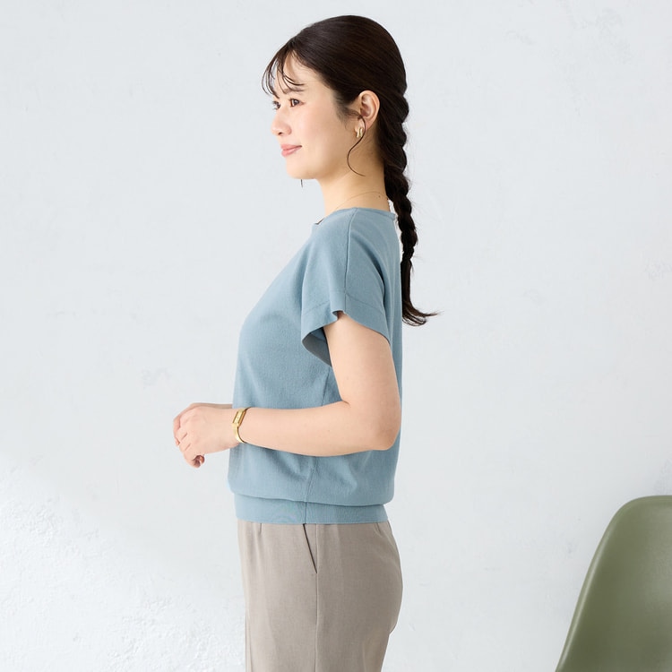 Ezick ニット セーター Neck slit メタリックオーバーニット
