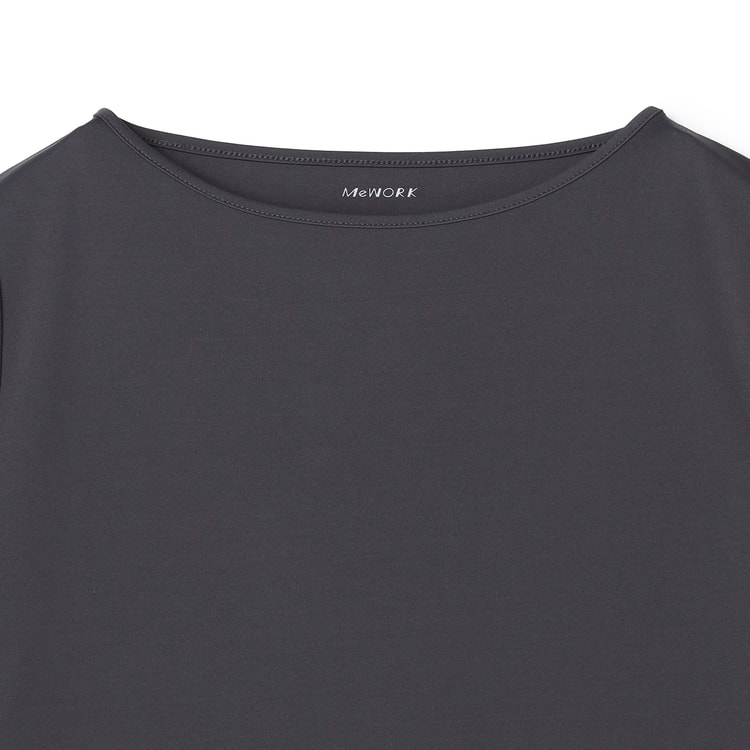 【アウトレット】着るスキンケア 五分袖 キンセキカットTシャツ ボートネック