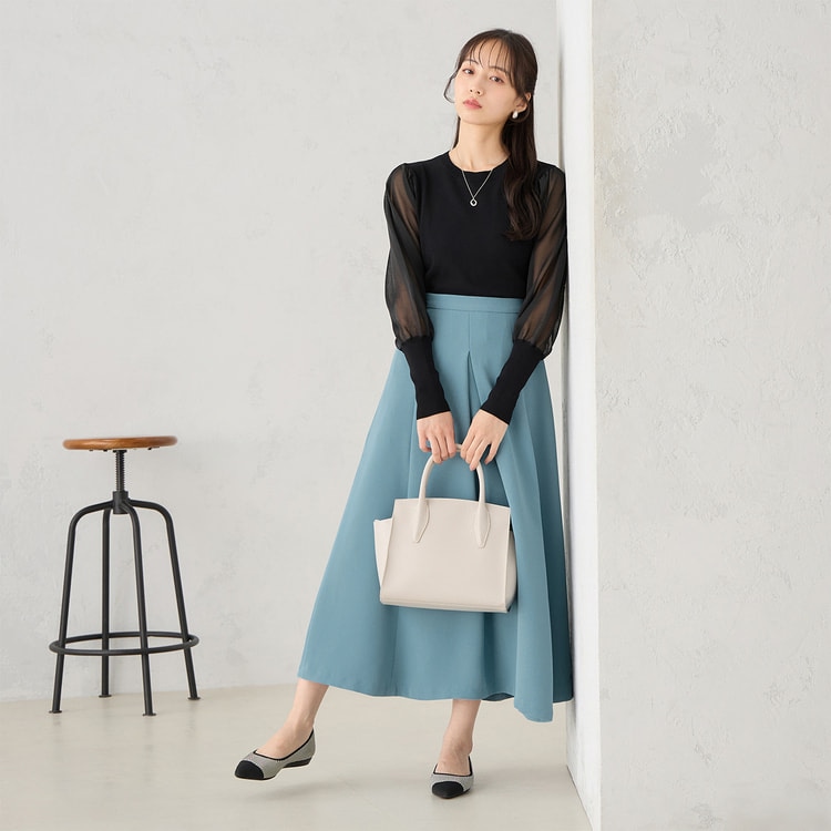 WEB限定商品】シアー袖プルオーバーニット【AOKI公式通販】