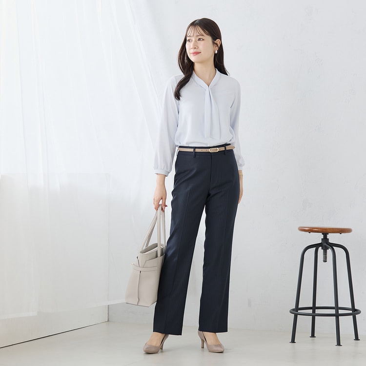 ≪Oggi4月号掲載≫ パールアクセサリー付きボウタイブラウス