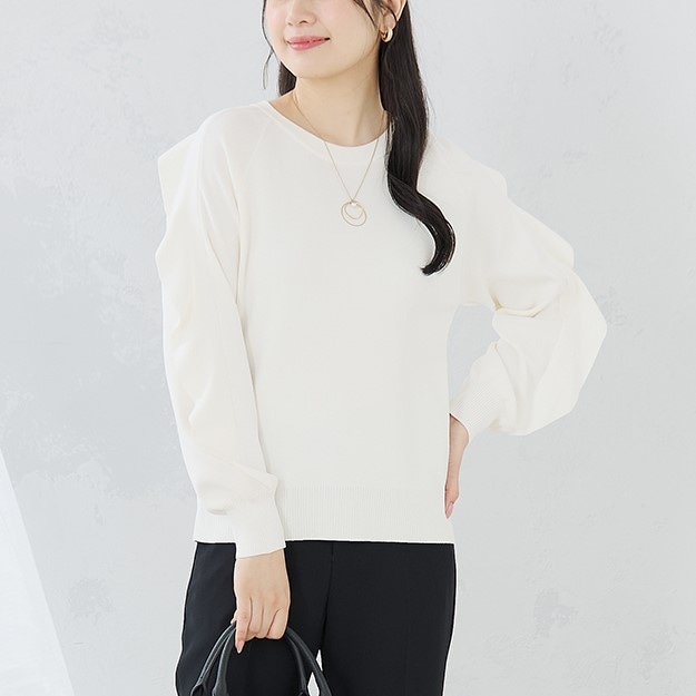 小川彰子さん監修 袖フリルプルオーバーニット 小川彰子さん監修 袖フリルプルオーバーニット