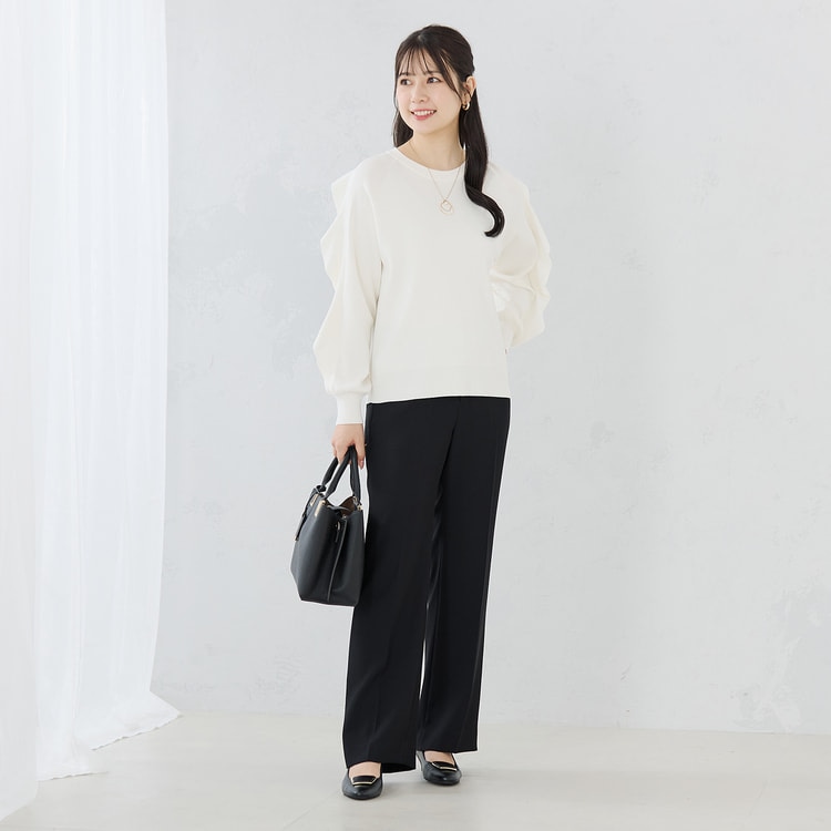 小川彰子さん監修 袖フリルプルオーバーニット
