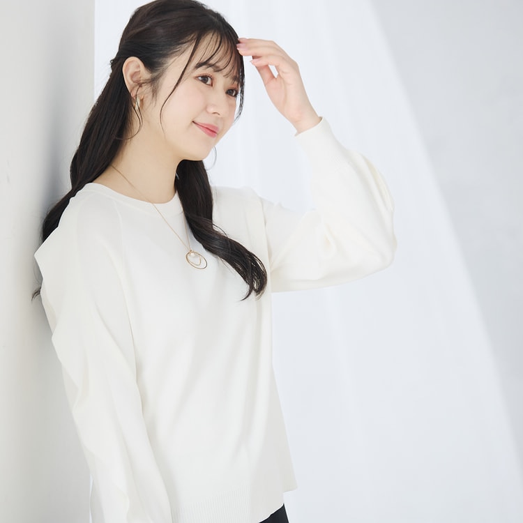 小川彰子さん監修 袖フリルプルオーバーニット