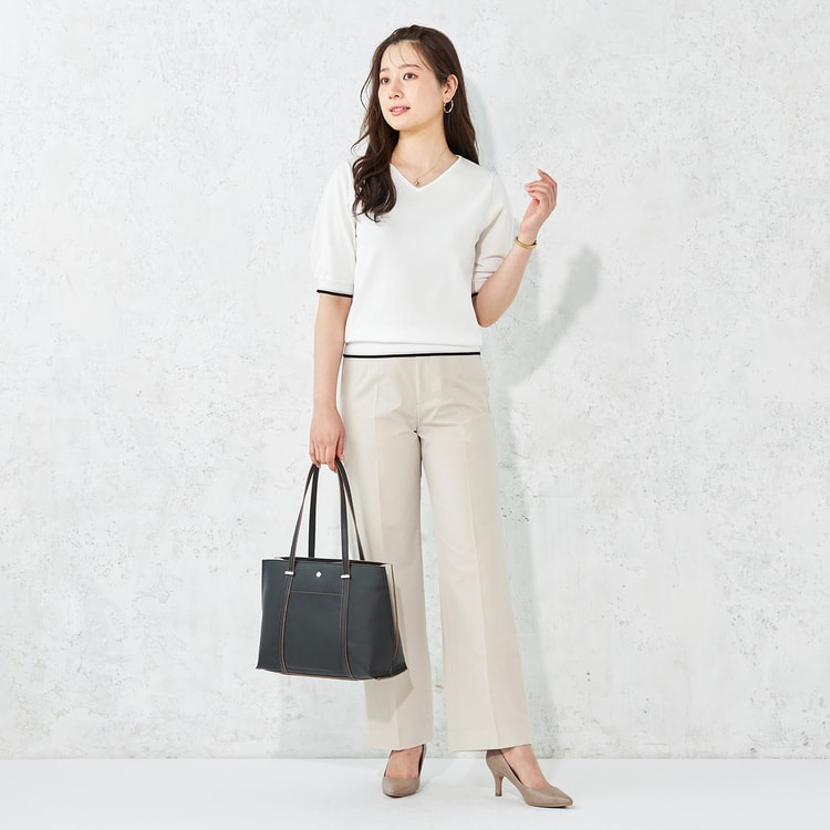 美品Manna グレー 五分袖ニット 01311140_65b9b3324968b.jpg
