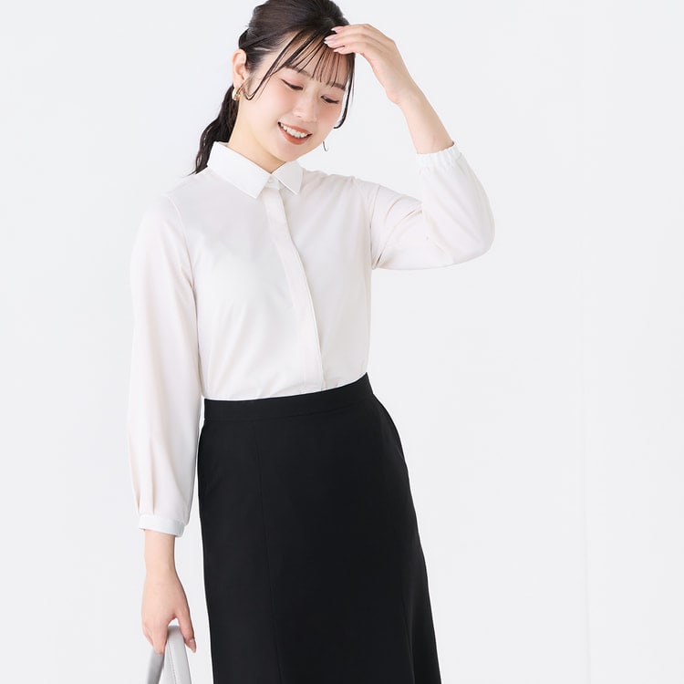 asuchan様♡襟付きブラウス ≪Oggi.jp4月号掲載≫ 襟付きブラウス 九分袖 防透け【AOKI公式通販】