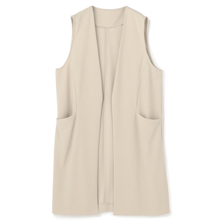 Oggi October issue, MERY October, CanCam September issue≫ [Pajama suit] Georgette jersey long vest beige Mix & Match can be worn