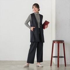 【パジャマスーツ】ジョーゼットジャージー紺 ドロストパンツ セットアップ着用可