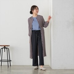 【パジャマスーツ】ジョーゼットジャージー紺 ドロストパンツ セットアップ着用可