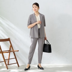 【特価】【パジャマスーツ】 RENU 半袖テーラードジャケット セットアップ着用可
