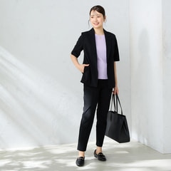 【特価】【パジャマスーツ】 RENU 半袖テーラードジャケット セットアップ着用可
