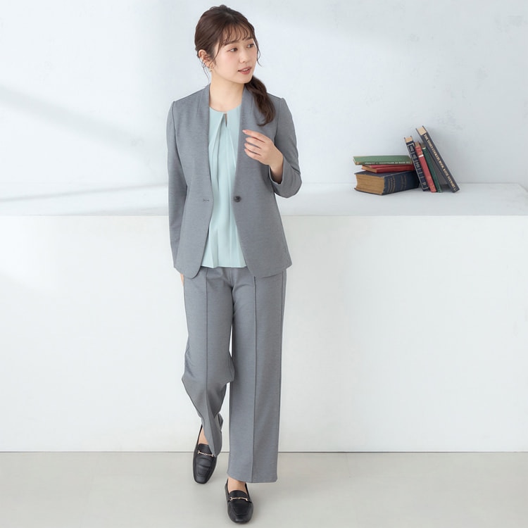 AOKI スーツ　パジャマスーツ　グレー パジャマスーツ】接触冷感 ナイロンポンチジャージ ワイドパンツ