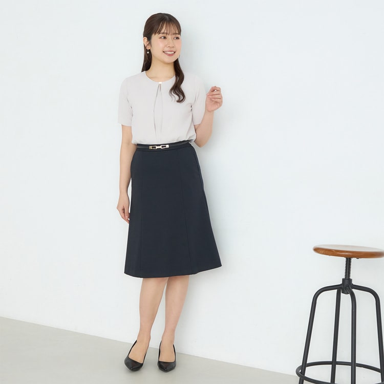 パジャマスーツ】接触冷感 ナイロンポンチジャージ フレアスカート
