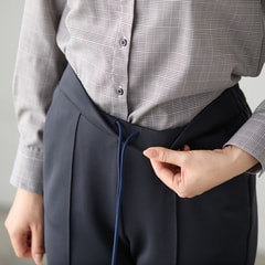 パジャマスーツ】ダンボールニットクロップドパンツ セットアップ着用