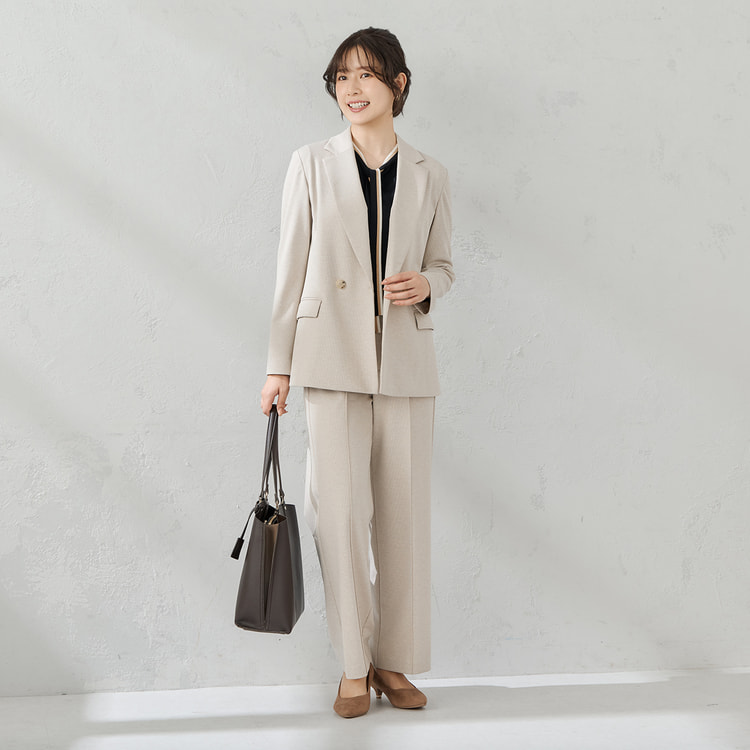 特価】【パジャマスーツ】ツイードジャージー ダブルジャケット