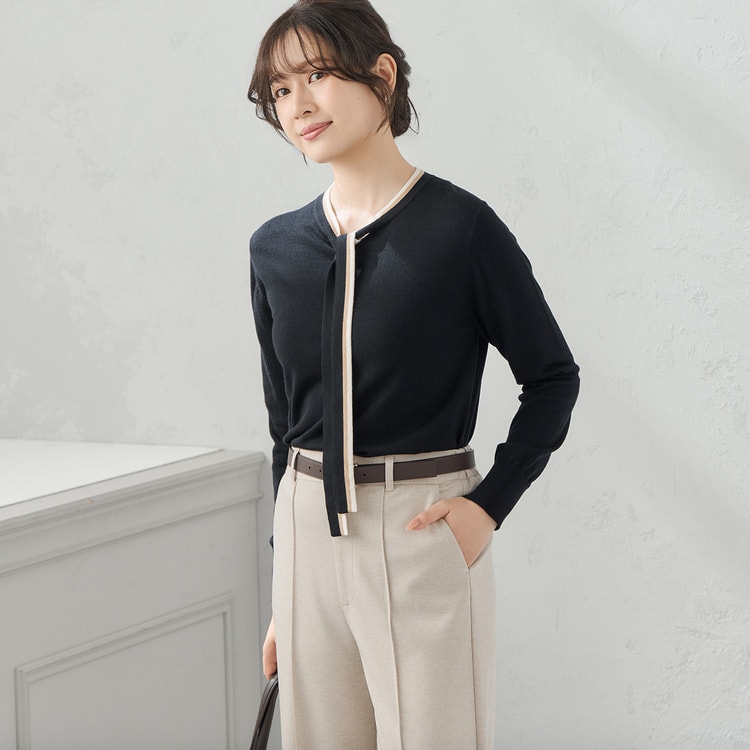 特価】【パジャマスーツ】ツイードジャージー セミワイドパンツ