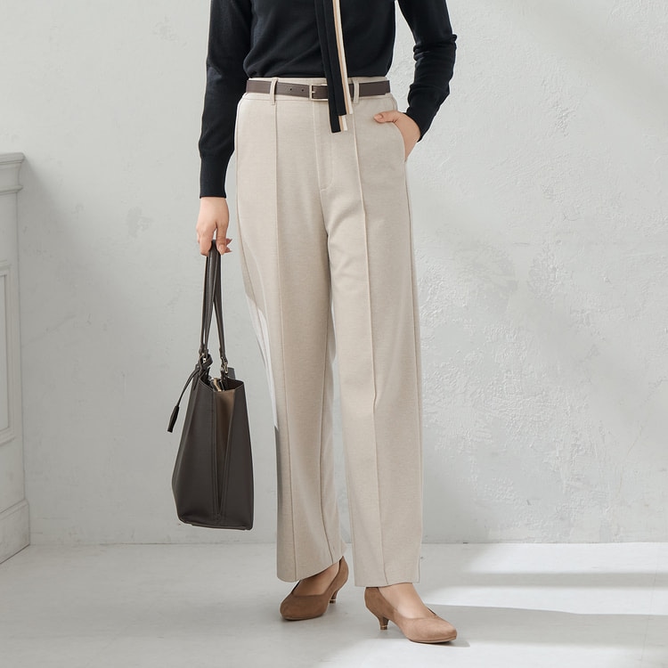 パジャマスーツ】ツイードジャージー セミワイドパンツ