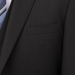 【特価】【WEB限定価格】【SizeMAX】アスリートモデル 洗える スーパーストレッチ スリーピーススーツ 黒へリンボーン LES MUES スマート