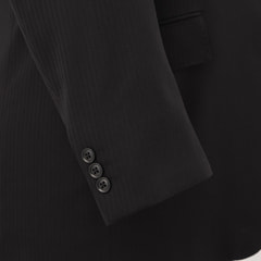 【特価】【WEB限定価格】【SizeMAX】アスリートモデル 洗える スーパーストレッチ スリーピーススーツ 黒へリンボーン LES MUES スマート