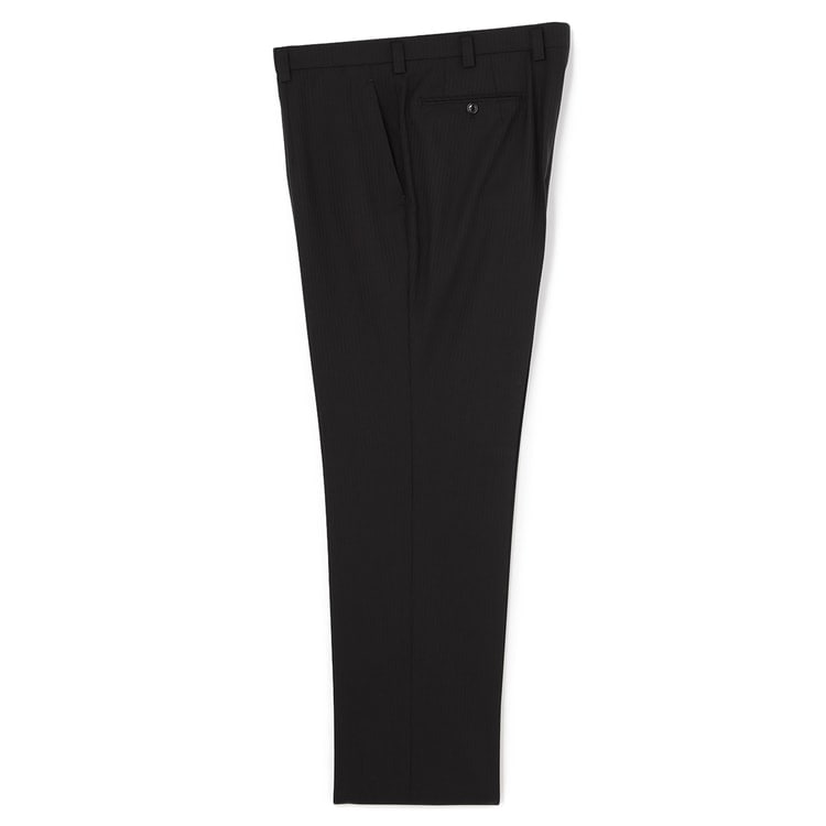 【特価】【WEB限定価格】【SizeMAX】アスリートモデル 洗える スーパーストレッチ スリーピーススーツ 黒へリンボーン LES MUES スマート