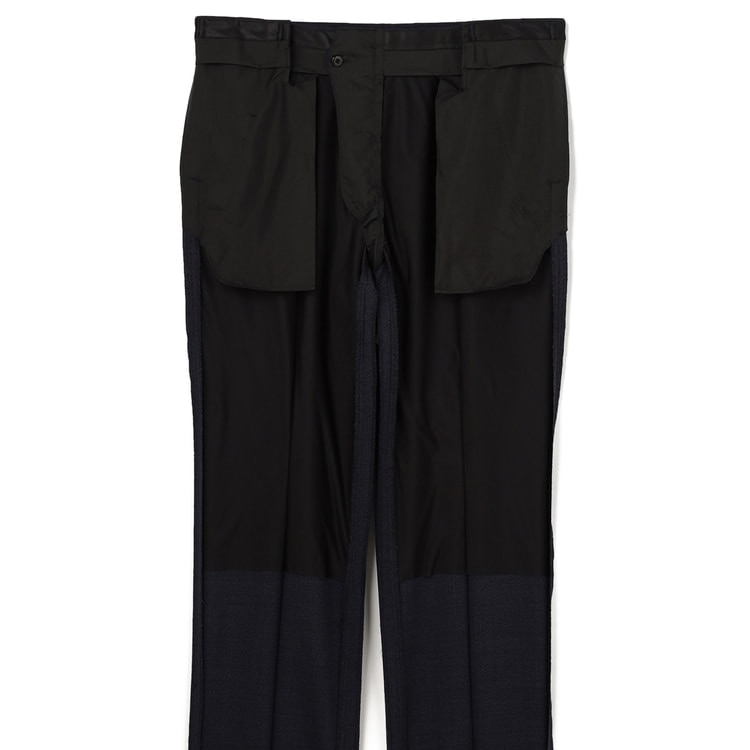 AOKIさま専用 麻調クロップドパンツ 紺 セットアップ着用可【AOKI公式通販】