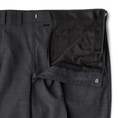 【SizeMAX】アスリートモデル アジャスター付き 洗える ストレッチ 2パンツスーツ チャコールグレーピンチェック LES MUES スマート