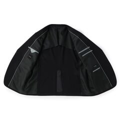 【SizeMAX】リサイクル素材使用 アジャスター付き 洗える 黒無地 2パンツスーツ LES MUES ベーシック