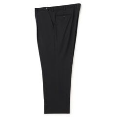 【SizeMAX】リサイクル素材使用 アジャスター付き 洗える 黒無地 2パンツスーツ LES MUES ベーシック
