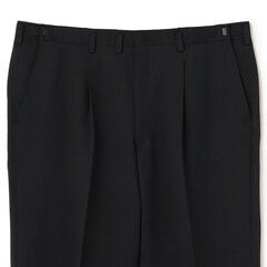 【SizeMAX】リサイクル素材使用 アジャスター付き 洗える 黒無地 2パンツスーツ LES MUES ベーシック