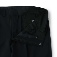 【SizeMAX】リサイクル素材使用 アジャスター付き 洗える 黒無地 2パンツスーツ LES MUES ベーシック