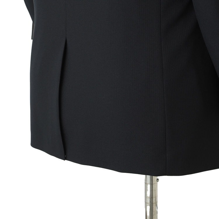 SizeMAX】アジャスター付き 洗えるスーツ 紺シャドーストライプ