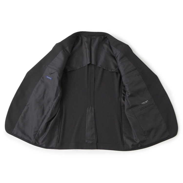 SizeMAX】アジャスター付き 洗えるスーツ 黒ピケ JOURNAL WOR【AOKI