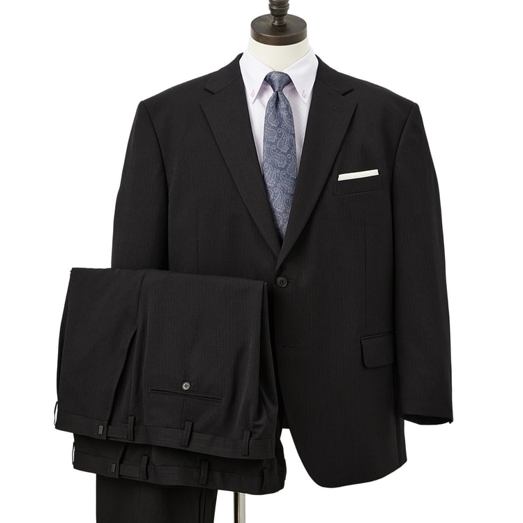 SizeMAX】アジャスター付き 洗える 2パンツスーツ 紺シャドー LES