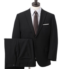 SizeMAX】アジャスター付き 洗えるストレッチスーツ 黒シャドー