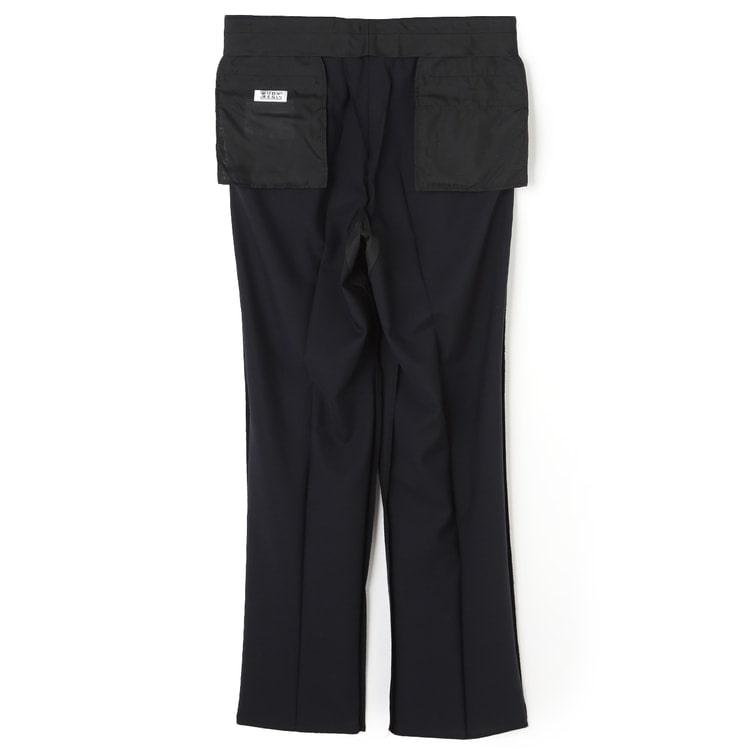 SizeMAX】アジャスター付き 洗える ストレッチ 2パンツスーツ 紺無地