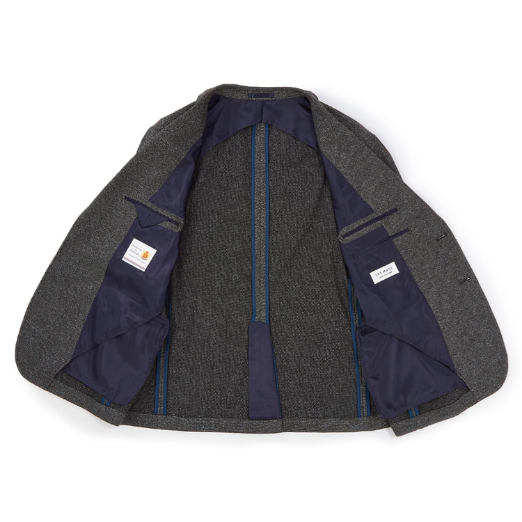 LES MUES AOKI グレー チェック ジャケット 洗えるウールブレンドジャケット グレーグレンチェック LES MUES