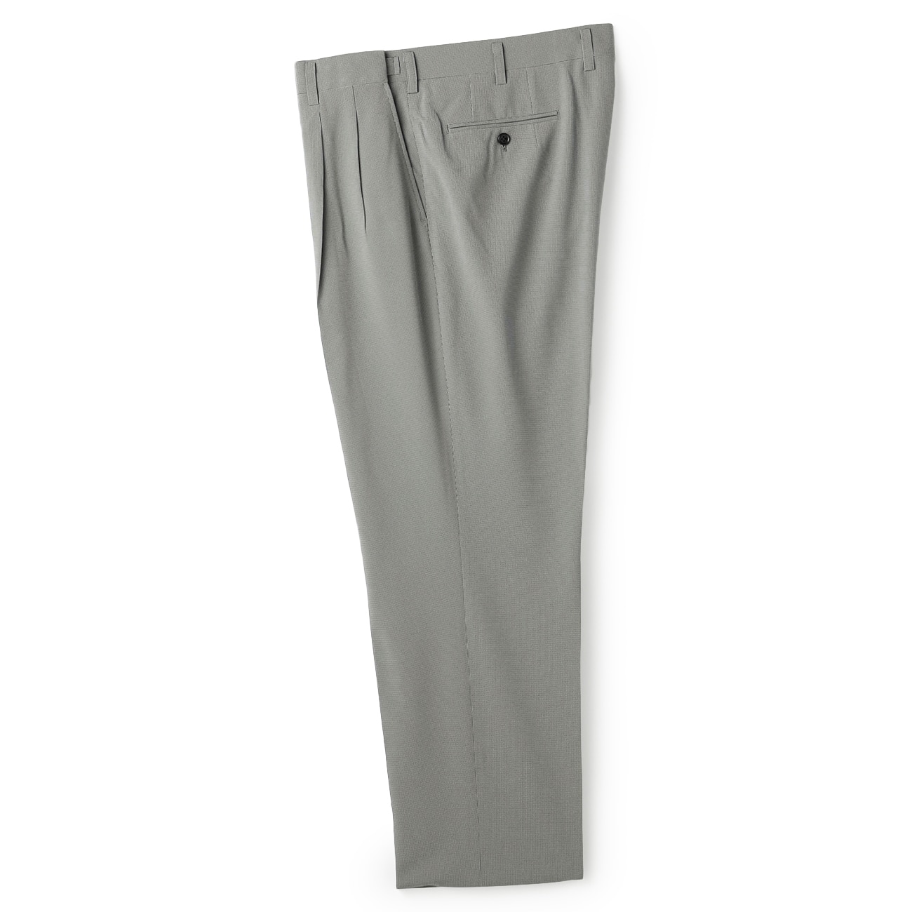 【SizeMAX】アジャスター付き 洗える ノンアイロンクールツータックパンツ 白黒ピンチェック LES MUES